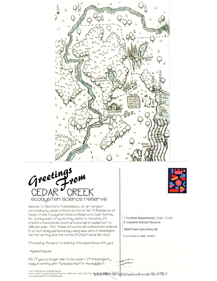 Drawing of Cedar Creek map